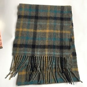 Louis Quatorze Plaid Scarf Wool Grey Blue Black Tartan Rectangle